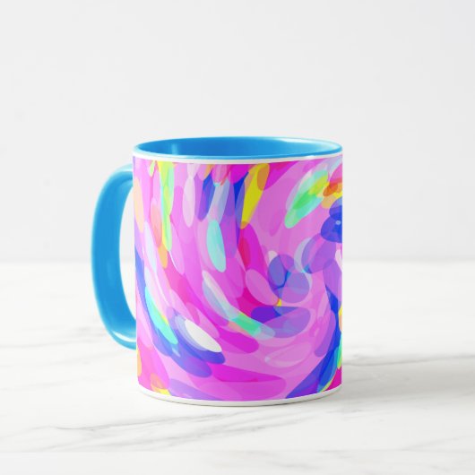 Wirbel Pink Bright Fett fröhliche Farben Tasse (Vorderseite Links)