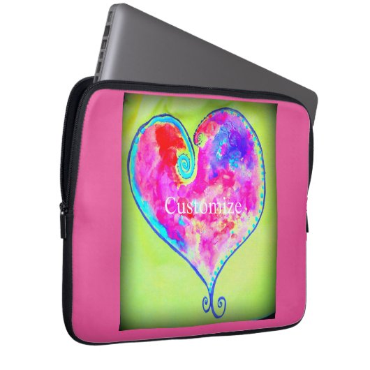 Wirbel rosa Herz Thunder_Cove Laptopschutzhülle (Vorne Rechts)