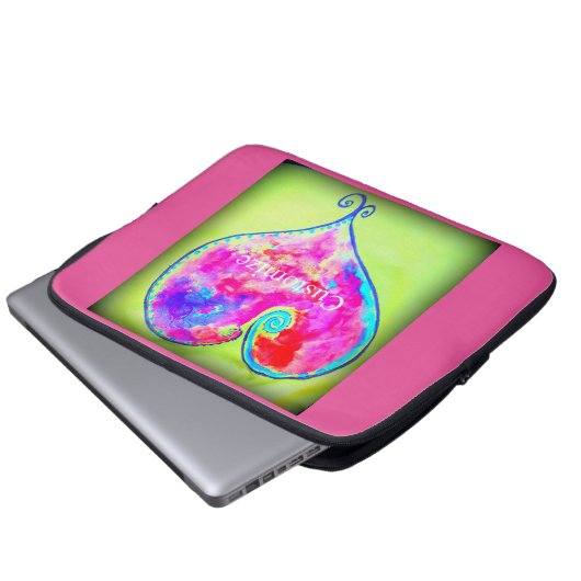 Wirbel rosa Herz Thunder_Cove Laptopschutzhülle (Vorne Knopf)