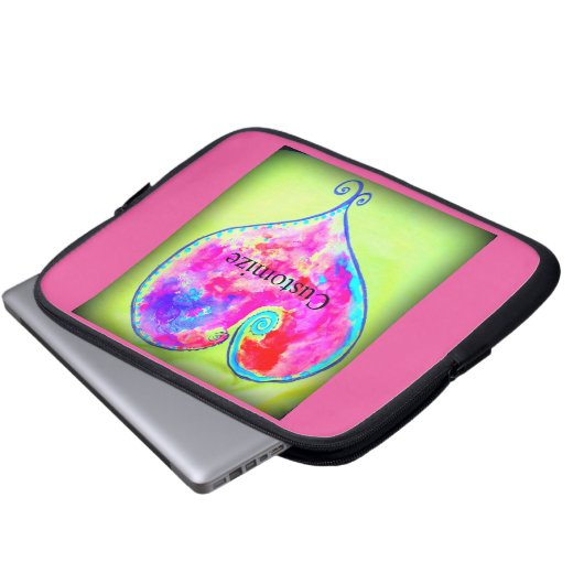 Wirbel rosa Herz Thunder_Cove Laptopschutzhülle (Vorne Knopf)