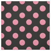 Wirbel rosa Polka-Punkte auf schwarzem Hintergrund Stoff (Muster)