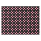 Wirbel rosa Polka-Punkte auf schwarzem Hintergrund Tischdecke (Vorderseite (Horizontal))