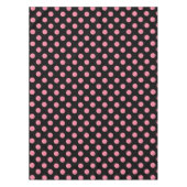 Wirbel rosa Polka-Punkte auf schwarzem Hintergrund Tischdecke (Vorderseite)