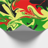 Wirbel rot, gelb, schwarz und grün geschenkpapier (Ecke)