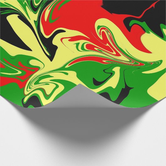 Wirbel rot, gelb, schwarz und grün geschenkpapier (Ecke)