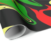 Wirbel rot, gelb, schwarz und grün geschenkpapier (Rolleneckpunkt)