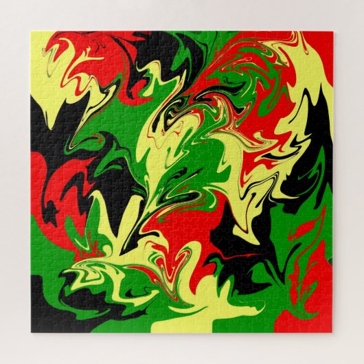 Wirbel rot, gelb, schwarz und grün puzzle (Horizontal)
