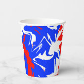 Wirbel Rot, Weiß und Blau Pappbecher (Rückseite)