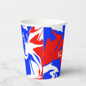 Wirbel Rot, Weiß und Blau Pappbecher (Rechts)