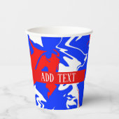 Wirbel Rot, Weiß und Blau Pappbecher (Vorderseite)