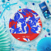 Wirbel Rot, Weiß und Blau Pappteller (Party)