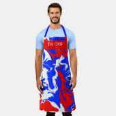 Wirbel Rot, Weiß und Blau Schürze (Getragen)