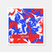 Wirbel Rot, Weiß und Blau Serviette (Vorderseite)