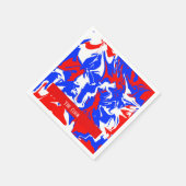 Wirbel Rot, Weiß und Blau Serviette (Ecke)