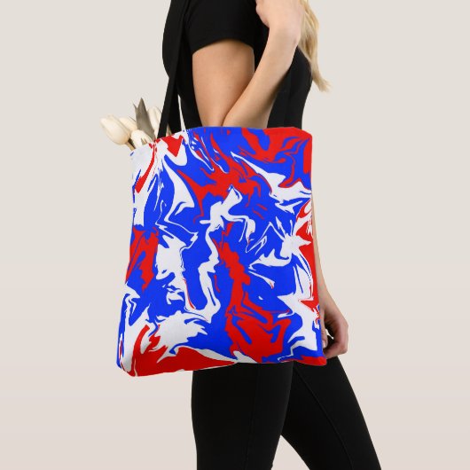 Wirbel Rot, Weiß und Blau Tasche (Von Nahem)