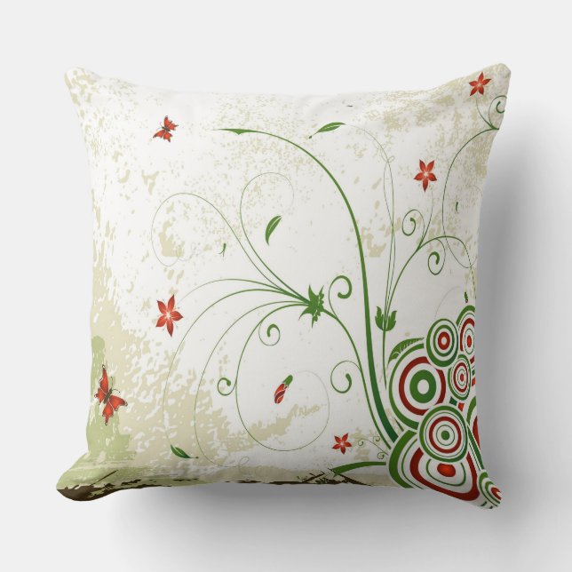 Wirbel, Schmetterlinge und Scherben Kissen (Vorderseite)