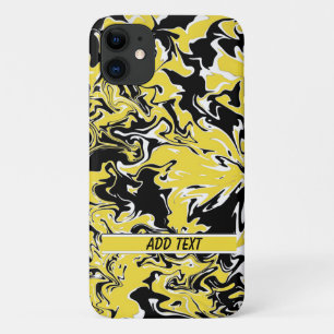 Wirbel Schwarz, Weiß und Gelb Case-Mate iPhone Hülle