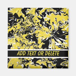 Wirbel Schwarz, Weiß und Gelb Magnet