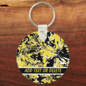 Wirbel Schwarz, Weiß und Gelb Schlüsselanhänger (Vorderseite)