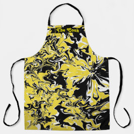 Wirbel Schwarz, Weiß und Gelb Schürze