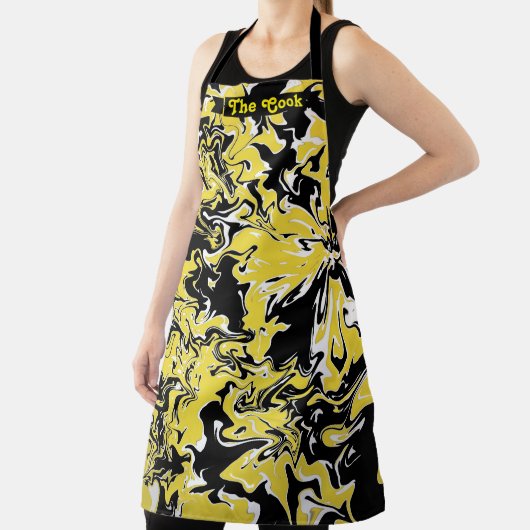 Wirbel Schwarz, Weiß und Gelb Schürze (InSitu)