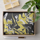 Wirbel Schwarz, Weiß und Gelb Seidenpapier (Geschenk)