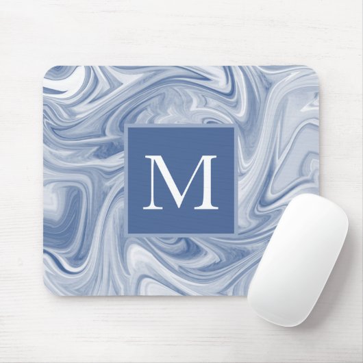 Wirbel Slate Blue Abstrakt Mousepad (Mit Mouse)
