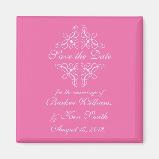 Wirbel speichern das Datumsfenster in Candy Pink Magnet (Vorne)