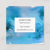 Wirbel & Splash Aquarellkarte blau Quadratische Visitenkarte (Rückseite)