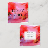 Wirbel & Splash Aquarellkarte Quadratische Visitenkarte (Vorne/Hinten)