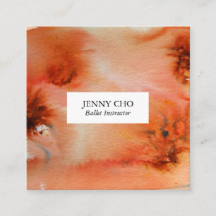 Wirbel & Splash Aquarellkarte Quadratische Visitenkarte