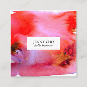 Wirbel & Splash Aquarellkarte Quadratische Visitenkarte