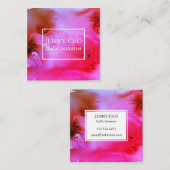 Wirbel & Splash Aquarellkarte Quadratische Visitenkarte (Vorne/Hinten)