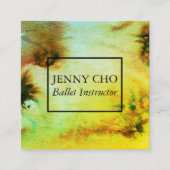 Wirbel & Splashes Wasserfarben Abstrakt Quadratische Visitenkarte (Vorderseite)