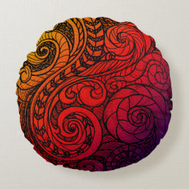 Wirbel Sunset Rundes Kissen