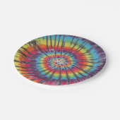 Wirbel-Tie-Dye Pappteller (Schrägansicht)