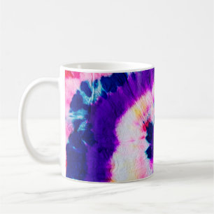Wirbel-Tie-Dye. Regenbogen-Stoff-Tie-Dye. Boho-Mod Kaffeetasse