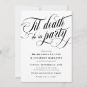 Wirbel Til Death Do Us Party Elegante Goth Wedding Einladung (Vorderseite)