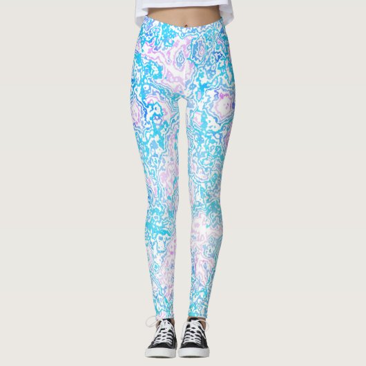 Wirbel Trippy Groovy Hippie Boho Funky Marble Leggings (Vorderseite)