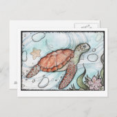 Wirbel Turtle Postkarte (Vorne/Hinten)