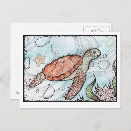 Wirbel Turtle Postkarte (Vorne/Hinten)