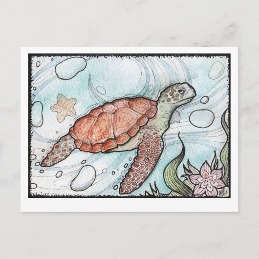 Wirbel Turtle Postkarte (Vorderseite)