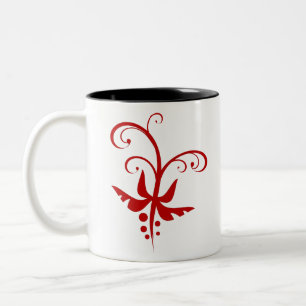 Wirbel Twirls Vine Rot Zweifarbige Tasse