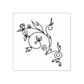 Wirbel und Blume Briefmarke Holzkunst Gummistempel (Prägung)