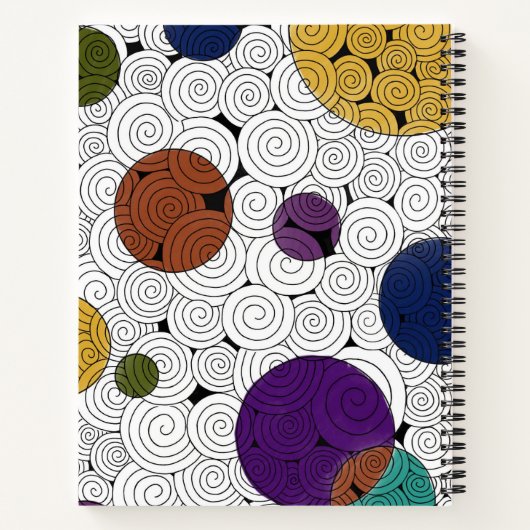 Wirbel und Circles-Notebook Notizblock (Rückseite)