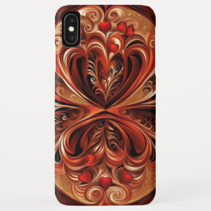 Wirbel und Herz Zimt, rotes Gold, schwarz Case-Mate iPhone Hülle