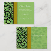 Wirbel und Klee und Kleeblätter Galore Visitenkarte (Vorne/Hinten)