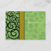 Wirbel und Klee und Kleeblätter Galore Visitenkarte (Rückseite)