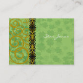 Wirbel und Klee und Kleeblätter Galore Visitenkarte (Rückseite)