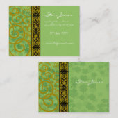 Wirbel und Klee und Kleeblätter Galore Visitenkarte (Vorne/Hinten)